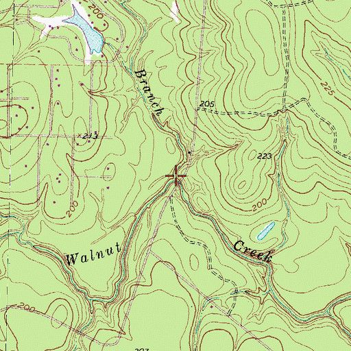 Topographic Map of Mink Branch, TX