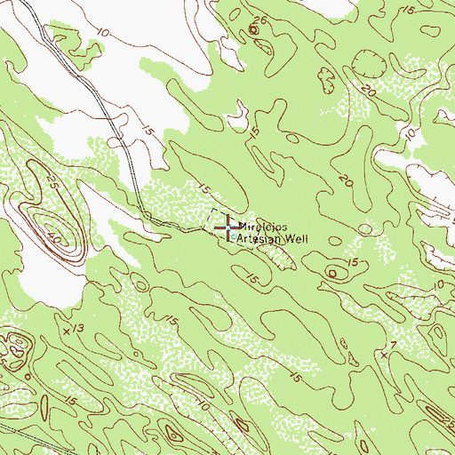 Topographic Map of Miralejos Artesian Well, TX