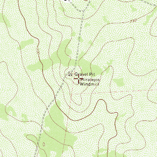 Topographic Map of Miralejos Windmill, TX