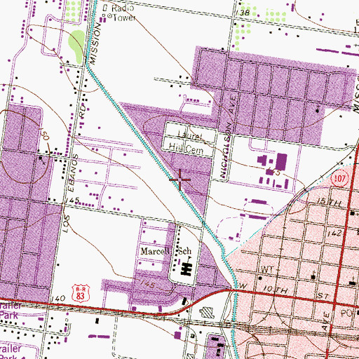 Topographic Map of Mission Main Canal, TX
