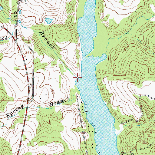 Topographic Map of Mitchell Branch, TX