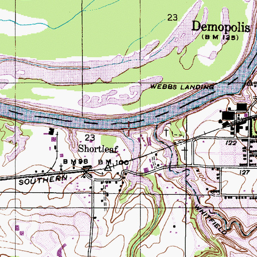 Topographic Map of Lock Four (historical), AL