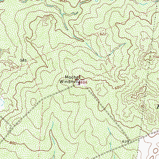 Topographic Map of Mocho Windmill, TX