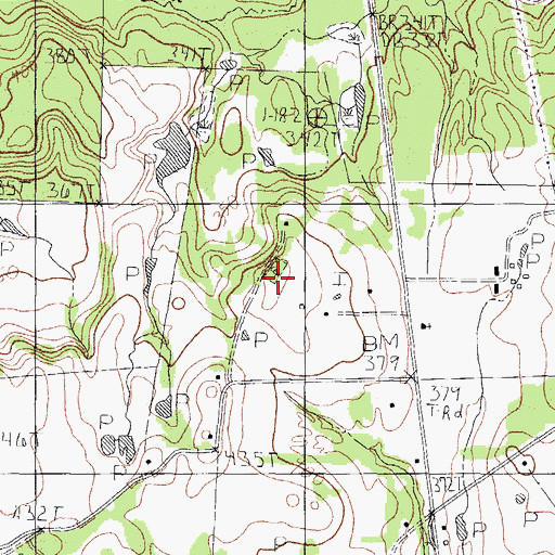Topographic Map of Modoc Cemetery, TX