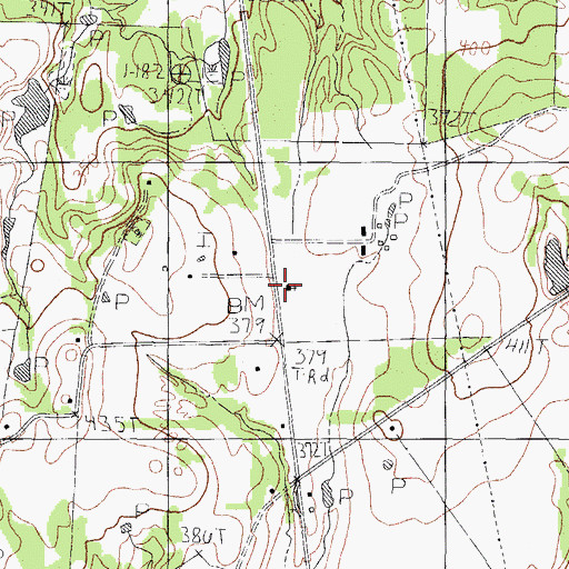 Topographic Map of Modoc Church, TX