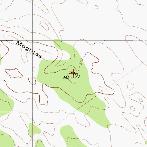 Topographic Map of Mogotes Hill, TX
