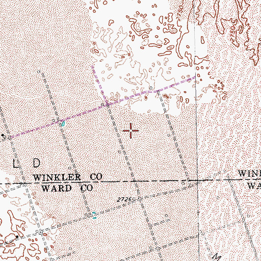 Topographic Map of Monahans Oil Field, TX