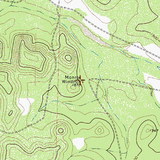 Topographic Map of Monroe Windmill, TX
