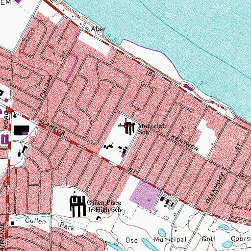 Topographic Map of Montclair School, TX