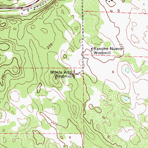 Topographic Map of Monte Alto Windmill, TX
