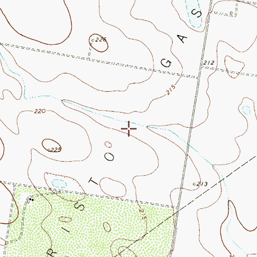 Topographic Map of Monte Christo Gas Field, TX
