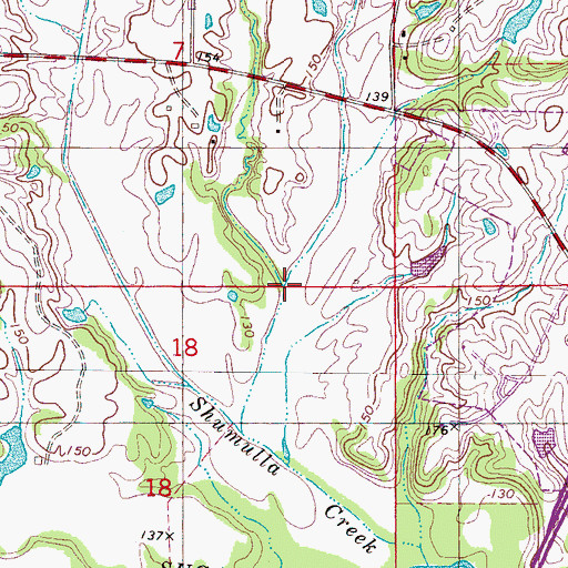 Topographic Map of McCainville Creek, AL