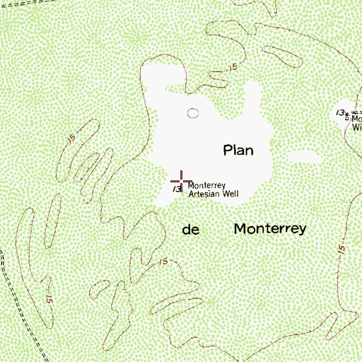 Topographic Map of Monterrey Artesian Well, TX