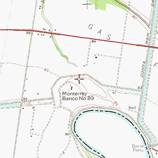 Topographic Map of Monterrey Banco Number 89, TX