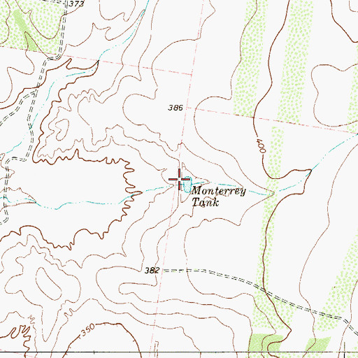 Topographic Map of Monterrey Tank, TX