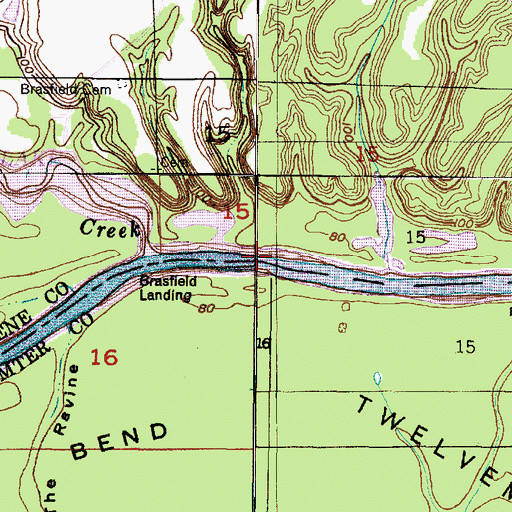 Topographic Map of McComico Bar, AL