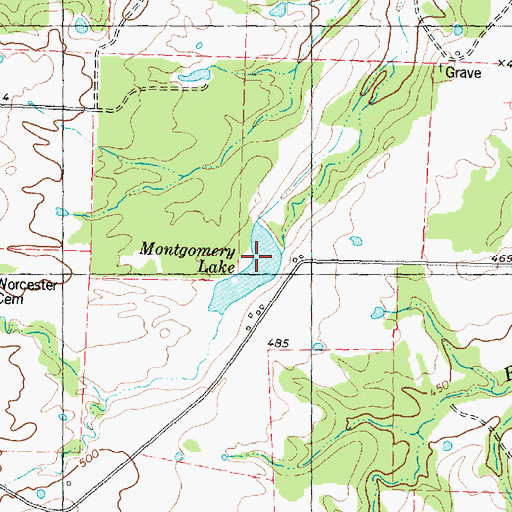 Topographic Map of Montgomery Lake, TX