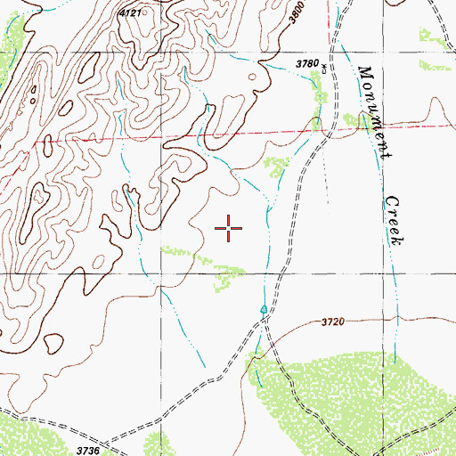 Topographic Map of Monument Creek, TX