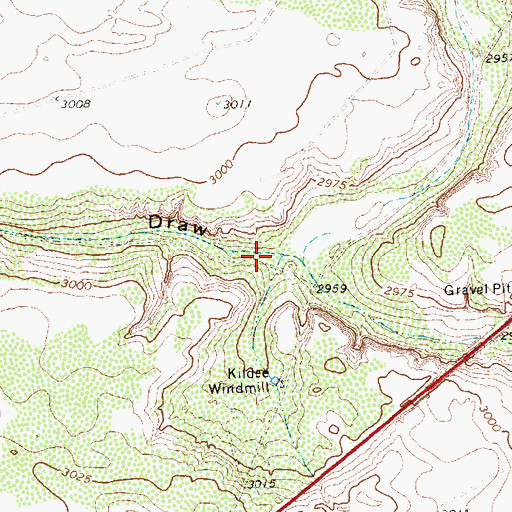 Topographic Map of Monument Draw, TX