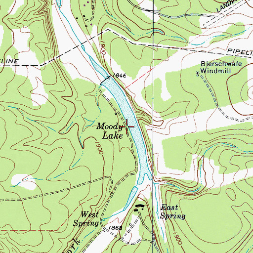 Topographic Map of Moody Lake, TX
