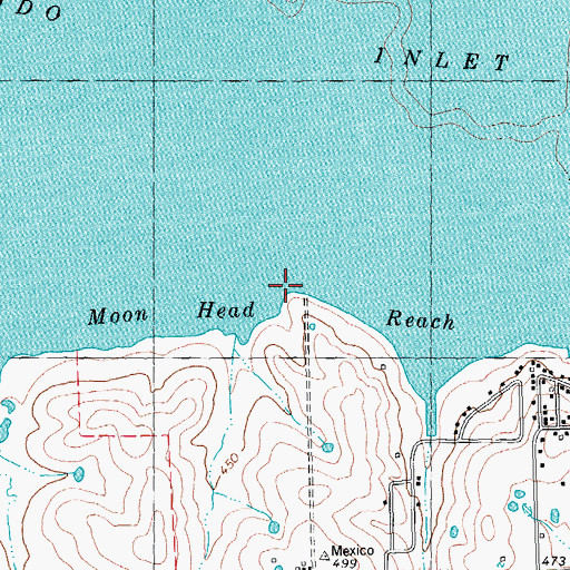 Topographic Map of Moon Head Reach, TX