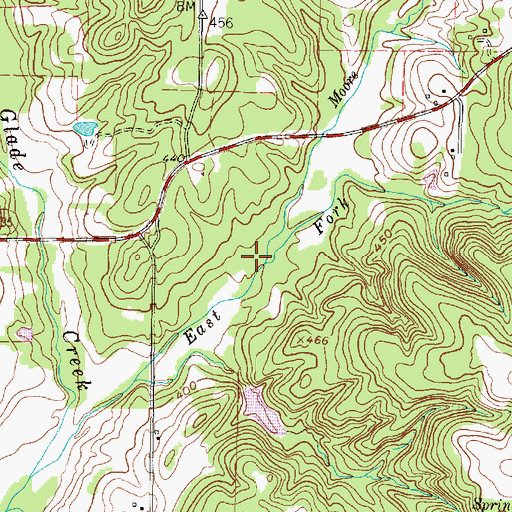 Topographic Map of Moore Branch, TX