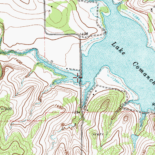 Topographic Map of Moore Creek, TX