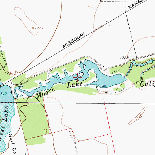 Topographic Map of Moore Lake, TX