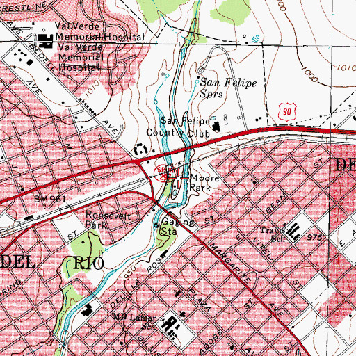 Topographic Map of Moore Park, TX