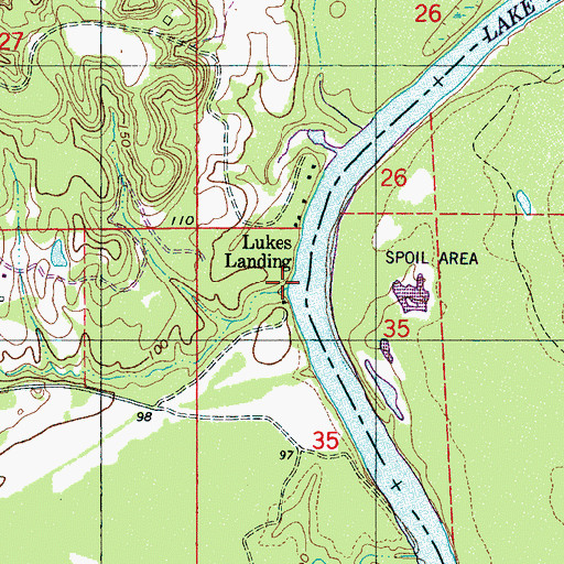 Topographic Map of Martins Creek, AL