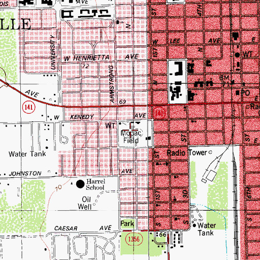 Topographic Map of Mopac Field, TX