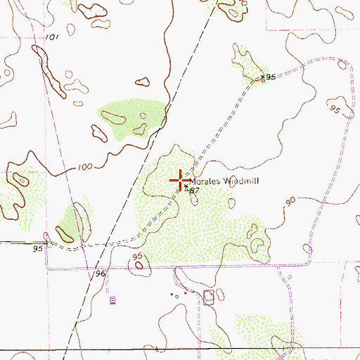 Topographic Map of Morales Windmill, TX