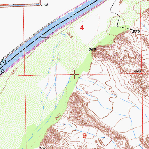 Topographic Map of Weaver Wash, AZ