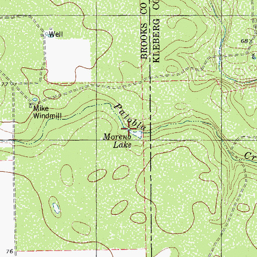 Topographic Map of Moreno Lake, TX