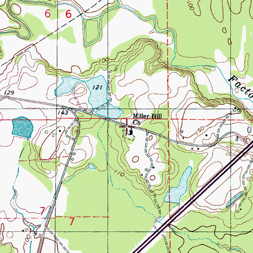 Topographic Map of Miller School (historical), AL