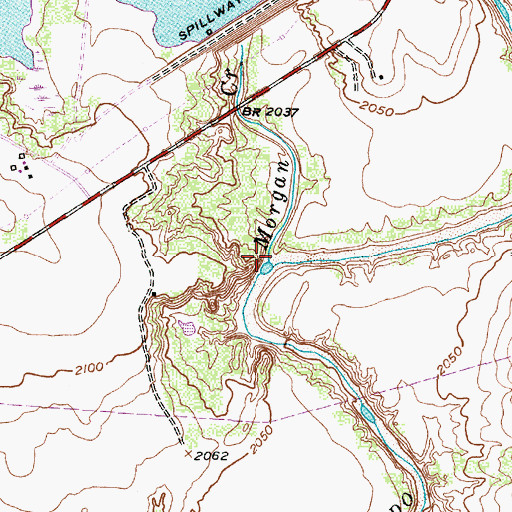 Topographic Map of Morgan Creek, TX