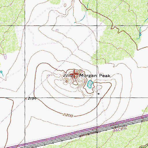 Topographic Map of Morgan Peak, TX