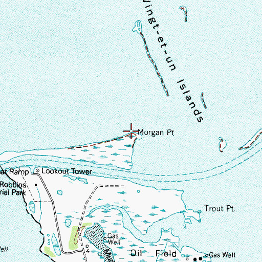 Topographic Map of Morgan Point, TX