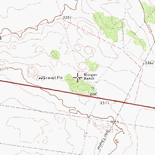 Topographic Map of Morgan Ranch, TX