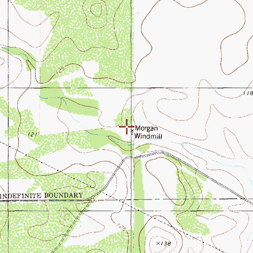 Topographic Map of Morgan Windmill, TX