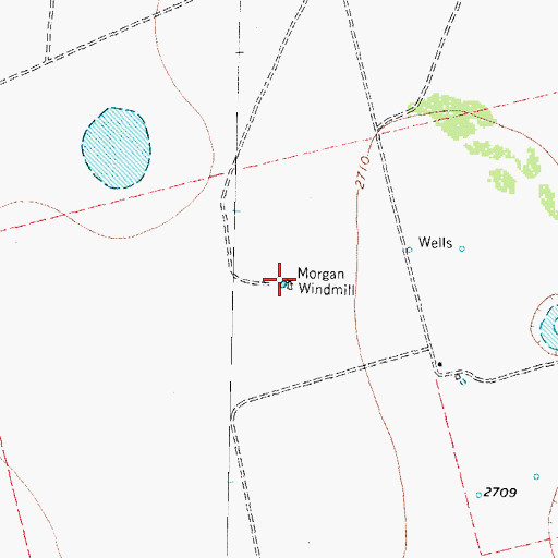 Topographic Map of Morgan Windmill, TX