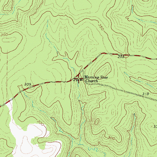 Topographic Map of Morning Star Church, TX