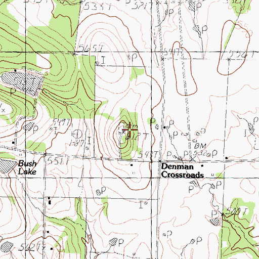 Topographic Map of Morris Cemetery, TX