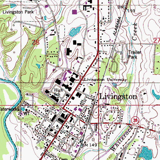 Topographic Map of Morning Star Second Baptist Church, AL