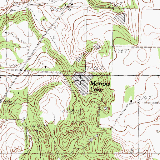 Topographic Map of Morrow Lake, TX