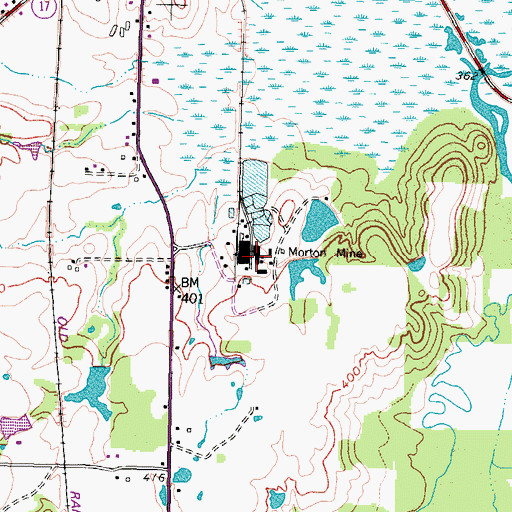 Topographic Map of Morton Mine, TX