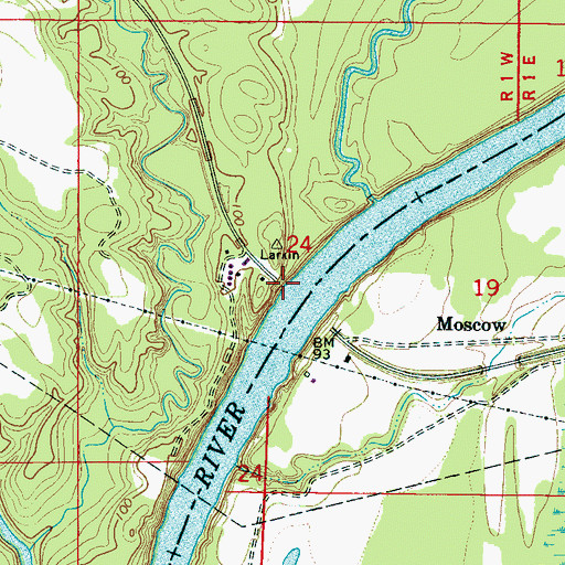 Topographic Map of Moscow Landing (historical), AL