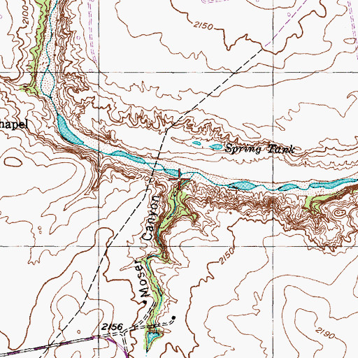 Topographic Map of Moser Canyon, TX