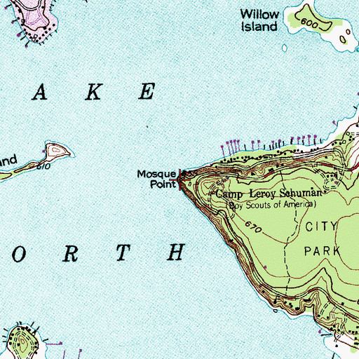 Topographic Map of Mosque Point, TX