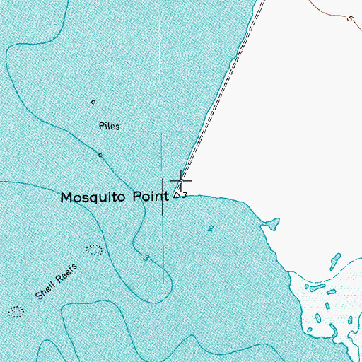 Topographic Map of Mosquito Point, TX
